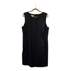 PENDLETON WOMENS CLASSIC SLEEVELESS BLACK MIDI SHEATH DRESS SIZE 16 COTTON OFFIC